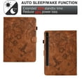 thumbnail image 3 of ELEHOLD Case For Samsung Tab S5e 10.5" (2019) Embossed Flowers and Birds Leather Tablet Case, Slim Back Smart Cover, Full Body Protection, Kickstand,with Card Pocket, Brown, 3 of 10