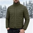 thumbnail image 3 of Ceisia Men Solid Stand Collar Quilted Puffer Jacket Full Zip Lightweight Warm Outer Coat For Fall Winter Outdoor Travel Daily Commute Gift, 3 of 7
