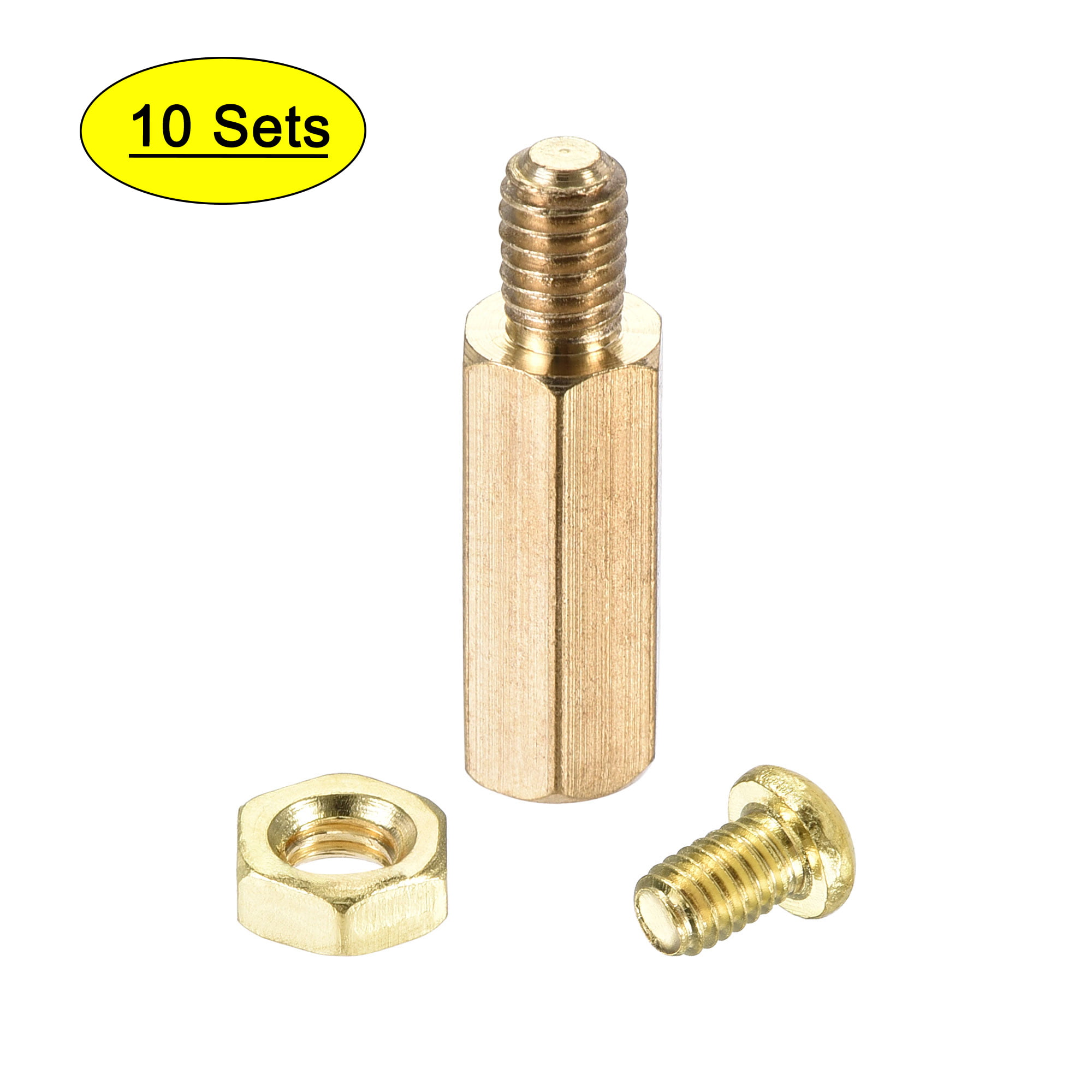 M3 M4 Hex Tapped Copper Brass Stand Off Screw Spacer Pillar Male-Female Threaded 