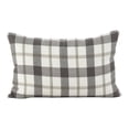 thumbnail image 4 of SARO LIFESTYLE Classic Plaid Pattern Cotton Down Filled Throw Pillow, 12" x 20", Grey, 4 of 4