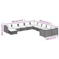 thumbnail image 4 of vidaXL 11 Piece Garden Lounge Set with Cushions Poly Rattan Black, 4 of 5