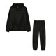 thumbnail image 4 of Gibobby Conjunto de sudadera informal para mujer Conjunto de sudadera y pantalones con capucha de moda de estilo de color sólido para mujer Traje de 2 piezas(Negro,M), 4 of 5