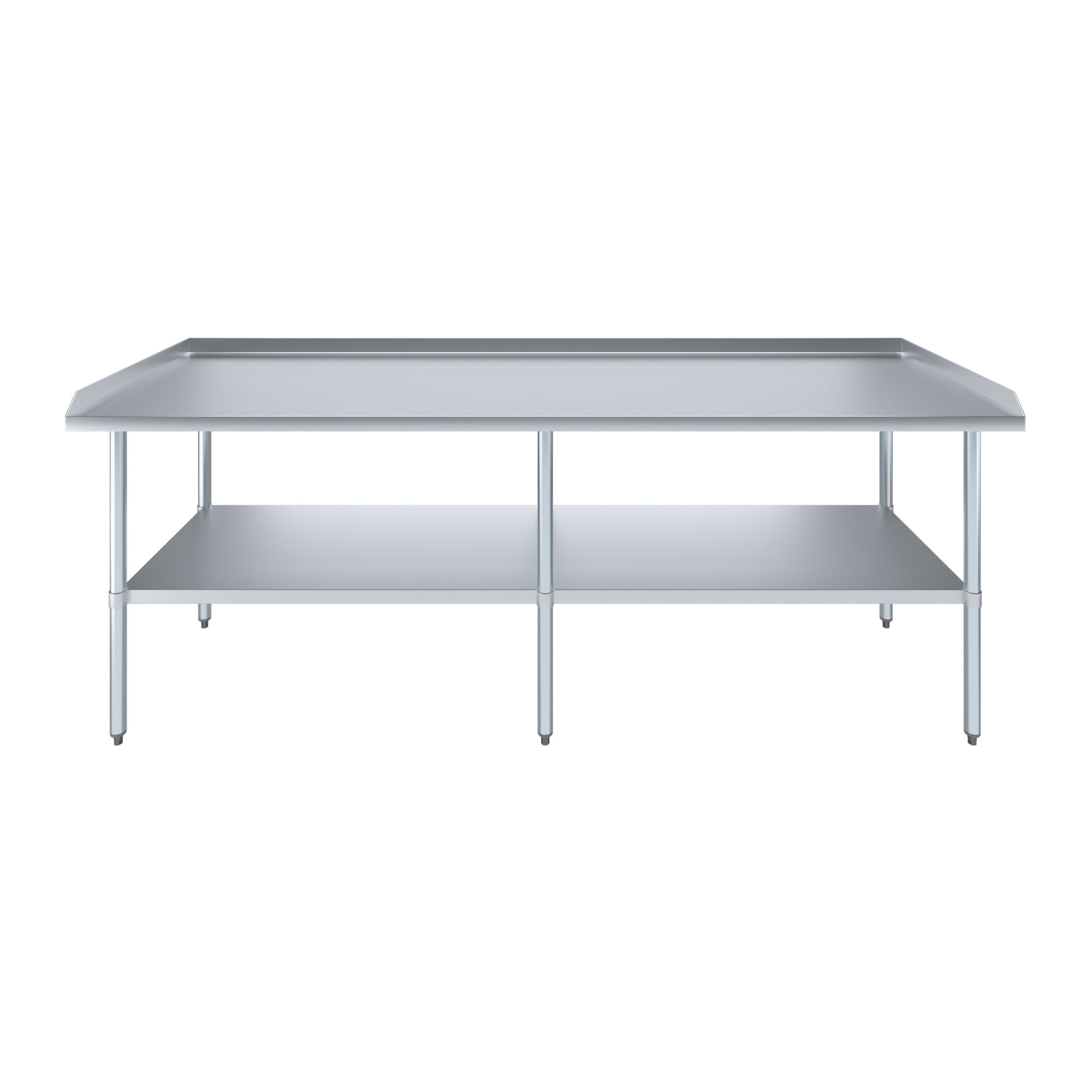 AmGood 96" Long x 30" Deep Commercial Work Table with Backsplash and Sidesplashes | Stainless Steel Prep Table for Kitchen, Restaurant, Garage, Laundry | NSF