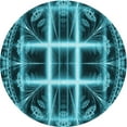 thumbnail image 1 of Ahgly Company Tapis d'Intérieur Lavables en Machine, Circulaires de Transition Bleu Turquoise Vif, Ronds de 4 Pi, 1 of 7