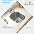 thumbnail image 4 of Sinber 15" Undermount Single Bowl 304 Stainless Steel Kitchen Sink, 4 of 14