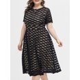 thumbnail image 5 of Vestido Irfora Vestido de encaje de talla grande para mujer Vestido de noche de fiesta elegante de manga corta Vestido negro Irfora Vestido, 5 of 5