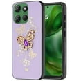 thumbnail image 2 of For Motorola Moto G Power 5G 2025 SPLENDID Diamond Glitter Ornaments Engraving Case Cover - Garden Butterflies Purple, 2 of 3