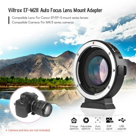 Viltrox EF-M2II Auto Focus Lens Mount Adapter 0.71X for Canon EOS EF Lens to Micro Four Thirds (MFT, M4/3) (Best M43 Lenses 2019)