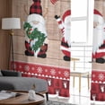 thumbnail image 6 of Christmas Santa Sheer Curtains 96 Inches Long, Xmas Tree Gnomes Snowflake Red Plaid Wood Light Filtering Window Curtains for Living Room, Rod Pocket Voile Sheer Curtain Drapes, 52"Wx96"L, 2 Panels, 6 of 9