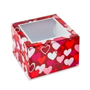 Valentine’s Day Red, Pink, and White Heart Window Treat Boxes, 4.5" x 4.5" x 3", 3 Count, by Way To Celebrate