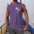 thumbnail image 2 of HCNTES Men's Tank Top Cotton Muscle Workout Gym Shirts Moisture Wicking Lightweight Summer Casual Sleeveless Shirts(Purple,S), 2 of 4