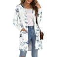 thumbnail image 4 of Hearthz Kimono Cardigans for Women Long Sleeve 0pen Front Kimono Tops Women Flower Fall Long Cardigan with Pockets, 4 of 8