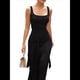 thumbnail image 2 of Vestido de Verano para Mujer, Sin Mangas, con Cuello Cuadrado, Sexy, con Doble Forro, Ajustado, y Maxivestido. Negro M, 2 of 10