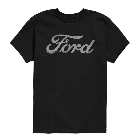 Ford - Grey Ford Logo Tonal Washed - Youth Boys Short Sleeve Graphic T-Shirt