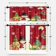 thumbnail image 6 of Christmas Kitchen Curtains Red Window Curtains and Valances Set 36 Inch, Xmas Snowman Tree Reindeer Short Tier Curtains for Kitchen, Snowflakes Small Kitchen Decor, 6 of 6
