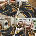 thumbnail image 5 of Area Rug for Living Room, Blue Yellow Ripple Non-Slip Indoor Large Carpet for Bedroom/Dining Room, Fluid Modern Abstract Art Washable Low-Profile Rectangle Floor Mat Runner Rugs - 2.7 x 5 Ft, 5 of 7