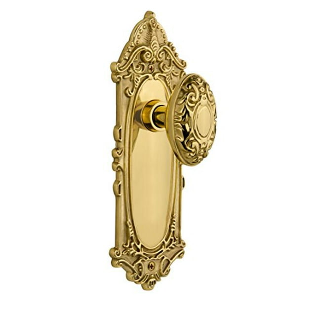 Nostalgic Warehouse 701265 Assiette Victorienne avec Bouton, Intimité - 2,375 Pouces, Laiton Poli