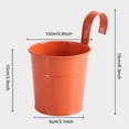 thumbnail image 6 of OIUR Iron Hanging Flower Pot Balcony Planter with Detachable Hook Solid Color Herb Pot for Indoor Windows Garden Fence Railing, 6 of 7