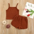 thumbnail image 2 of HIPYLO Clothing Set Girls Skirt Outfit Newborn Girl Outfits Top and Toddler Shorts Girls Size 10 Clothes Smocked Baby Girl Clothes, Brown 12-18 Months, 2 of 5