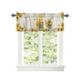 thumbnail image 2 of Kitchen Cafe Valance Curtain for Small Windows,Gnome with Garden Sunflower Bees Rod Pocket Valances Farm Floral on Retro Linen Flax Window Treatment Panel for Living Room/Bedroom/Bathroom,42x12in, 2 of 9