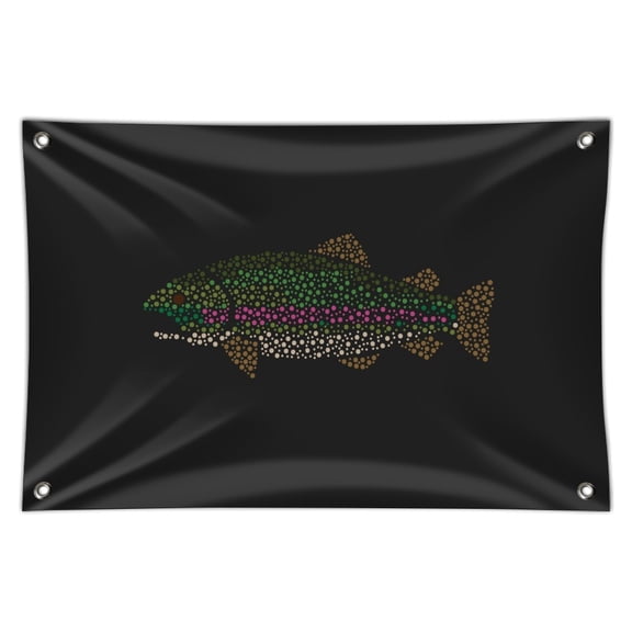 Rainbow Trout Fish Dots Spots Pattern Home Business Office Sign