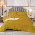 thumbnail image 5 of DNG Creations 3 Piece Vintage Ruffle Pattern Comforter Set Premium Ultra Soft 550 GSM All Season ( Oversized Super King Size ) 100% Egyptian Cotton Solid Gold Colour, 5 of 8
