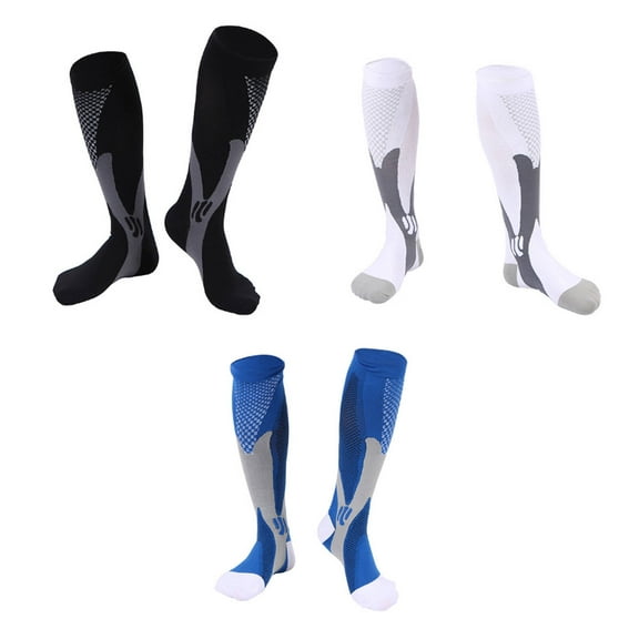 AUQ 3Pcs Compression Socks,Plus Size Exclusive Design Knee High Socks,Magical Compression Support Suitable for Various Sports Occasions Compression Socks for Men
