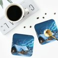 thumbnail image 5 of Gaeub Mountain Cottage In Snow Print 6 Pcs Leather Coasters for Drinks ,Drink Coasters Sets,Drink Table Cup Coasters for Living Room Kitchen Coffee Decor,Square, 5 of 7