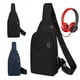thumbnail image 2 of Mochila multifunción de estilo coreano con orificios para auriculares, bolso de pecho para hombre, de un solo hombro, doble hombro, bandolera, de moda, 2 of 6