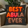 thumbnail image 5 of Set of 2 Decorative Throw Pillow Covers 18x18in - Bold " BEST ABULA EVER " Design with Colorful Text & Stars for Couch Bed Car, 5 of 8