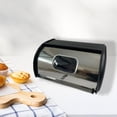 thumbnail image 6 of Fiocias Bread Bin with Roll Lid Bread Box Bread Holder Container for Kitchen Counter for Black, 6 of 9