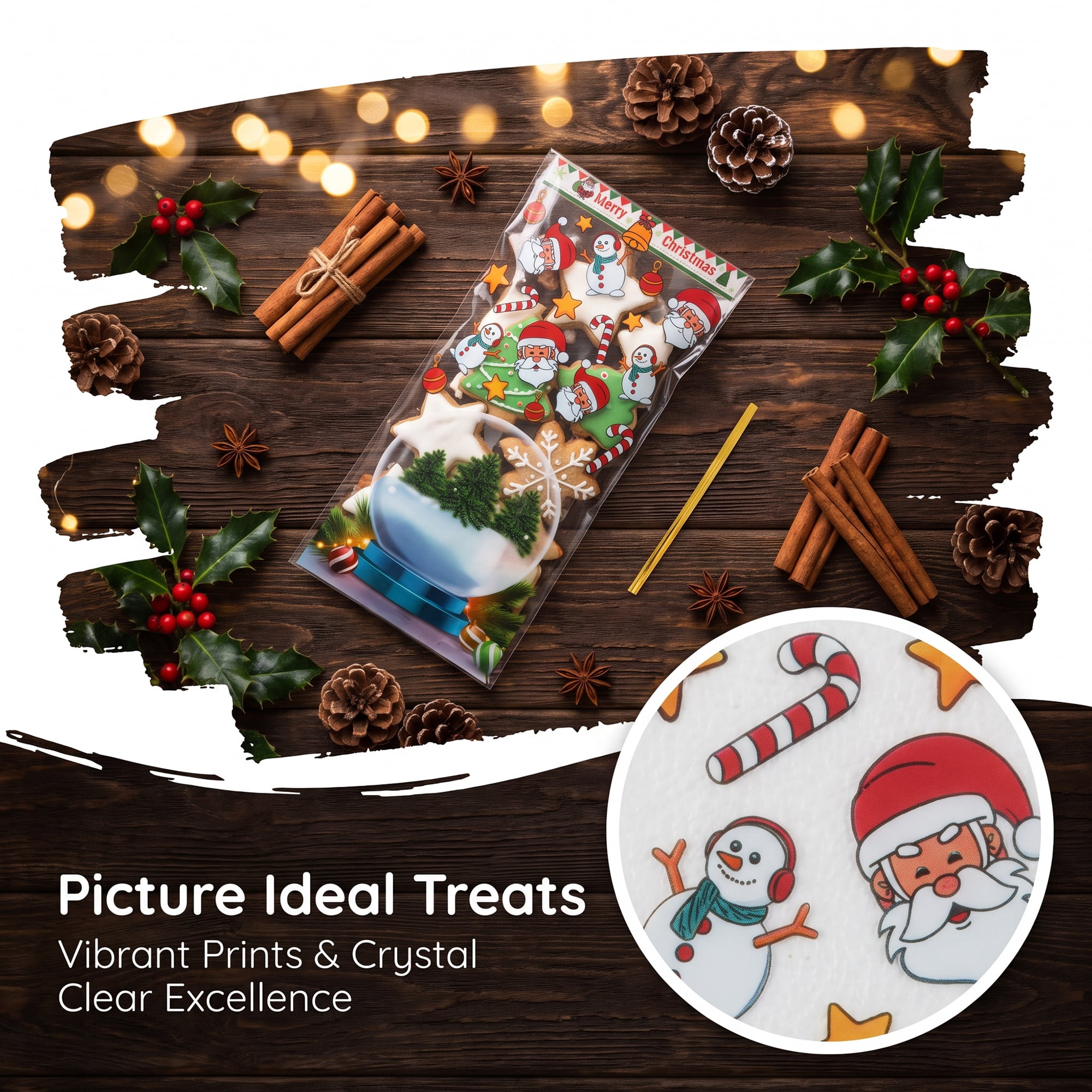 Unique Bargains 50Pcs Present Gift Bags for Cookies and Treats Clear 4.9" x 10.8"