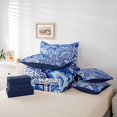 thumbnail image 6 of Erosebridal Blue White Paisley 7 Pieces Full Size Bedding Sets,Porcelain Ethnic Motif Full Size Bed in a Bag,Navy Blue Reversible, 6 of 7