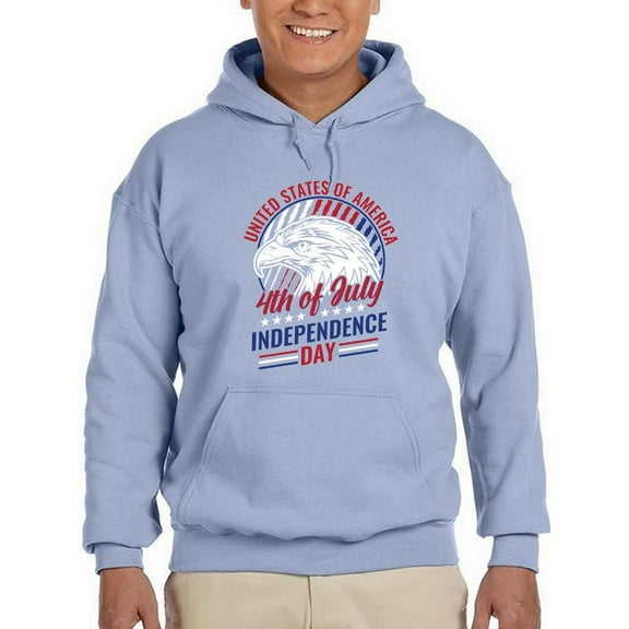 4Th Of July Eagle Hoodie Men -Image by Shutterstock, Male 4X-Large