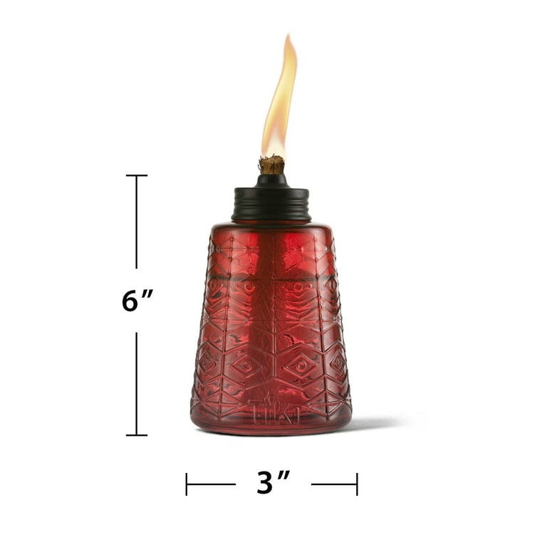 TIKI® Brand 6-inch Molded Glass Table Torch Red, White and Blue Assorted Colors 3-pack TIKI® Brand 6-inch Molded Glass Table Torch Red, White and Blue Assorted Colors 3-pack