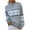 Gray, variant on IROINNID Ladies Long Sleeve T Shirts Sexy Color Bump Snow Printing Fashion Color Pocket Fall Winter Crop Workout Cross O-Neck Sweater Lounge Blouse Tops,Blue