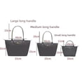 thumbnail image 2 of Bolso de mano con forma de bola de masa de nailon para mujer, bolso de mano de gran capacidad con asa de cuero, impermeable, plegable, de un solo hombro, 2 of 5