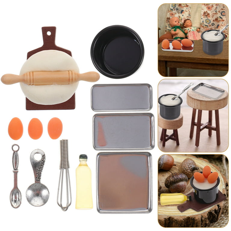 Real Mini Kitchen Cooking Set for Miniature Food Cooking 