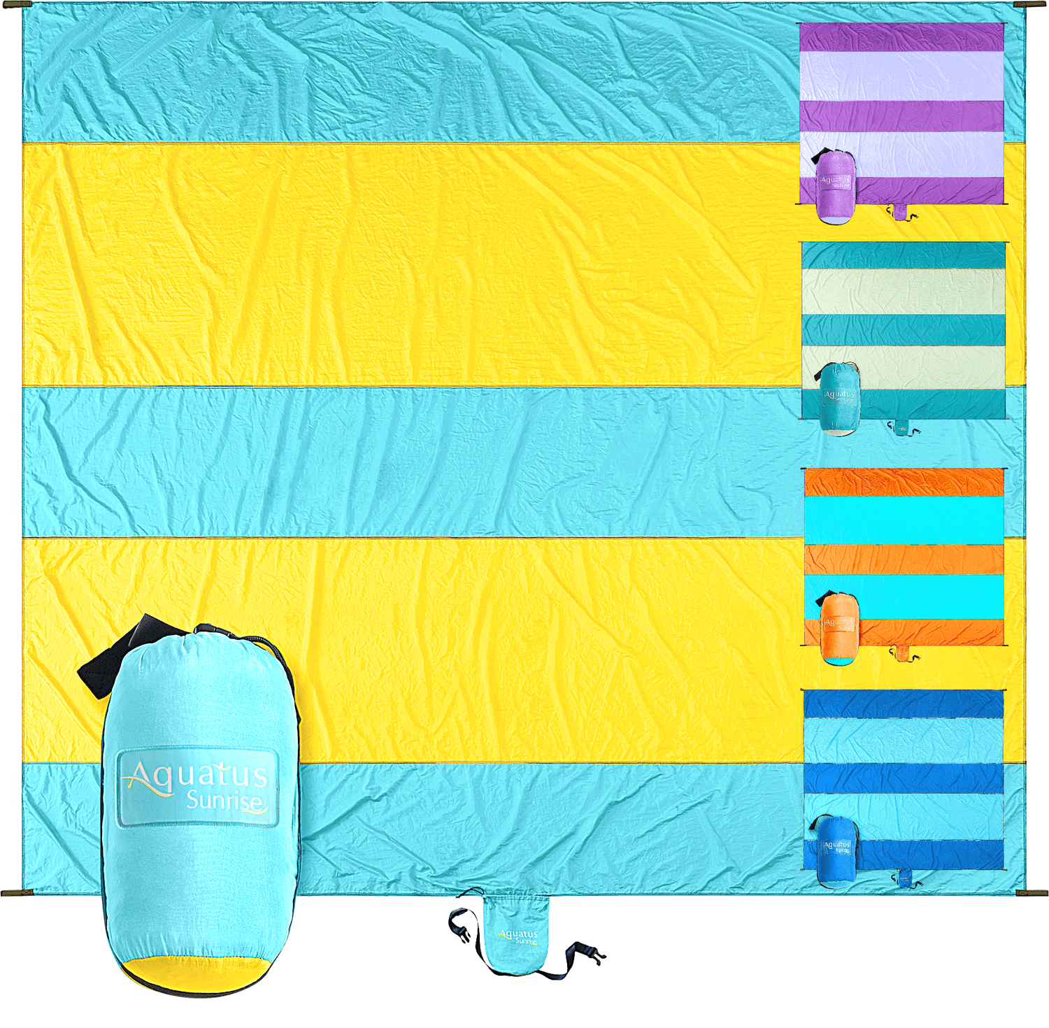 Aquatus Beach Blanket Sandproof Extra Large Oversized 10ft by 9ft for 7