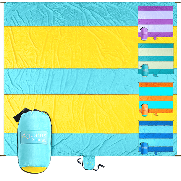 Aquatus Beach Blanket Sandproof Extra Large Oversized 10ft by 9ft for 7