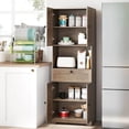 thumbnail image 3 of Auranook 67.5" Kitchen Pantry Cabinet w/4 Doors 1 Drawer Open Countertop Adjustable Shelf, 3 of 9