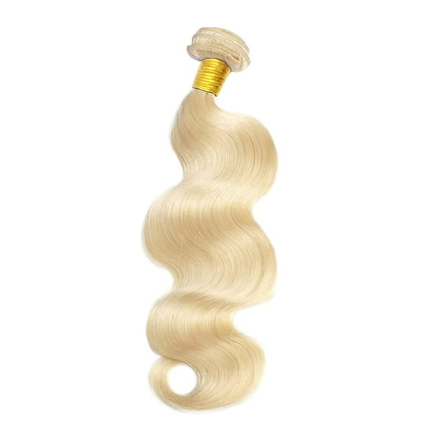 Extensions de Cheveux pour Femmes, Vagues Corporelles, Mèches de Cheveux Humains, Mèches de Cheveux Brésiliens Non Traitées, Extensions de Cheveux Ondulés Doux et Réalistes de Couleur Naturelle pour Femmes, Filles, Maquillage, Fête, Cosplay (24 Po, Doré)