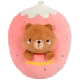 thumbnail image 1 of Almohada de felpa de oso de 18 ", lindo animal de peluche de fresa, Kawaii Squishy, ​​oso de anime, almohada suave para abrazar, juguetes de peluche, regalos para niños, niñas, Halloween, 1 of 5