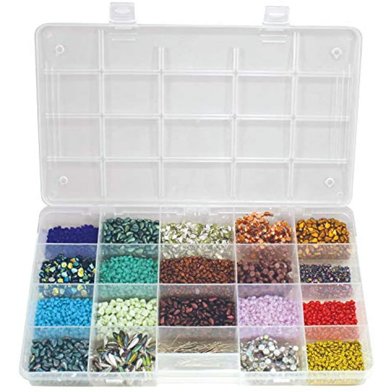 Keeper Box Bead, Craft Supplies, Findings, or Tool Organizer Large 13 x 7.5-20 Compartments - KPR3