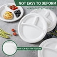 thumbnail image 2 of GPED 3 Compartment Paper Plates, 10 Inch 125-Pack Heavy Duty Disposable Plates, Eco-Friendly Compostable Biodegradable Sugarcane Bagasse, Perfect Dinner Paper Plate For Party, White, 2 of 7