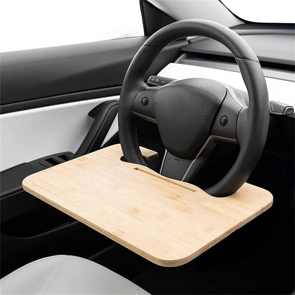 MANNYA Vehicle Steering Tray Surfaces Detachable Car Desk Table For Meals Work With Antislip Base Design