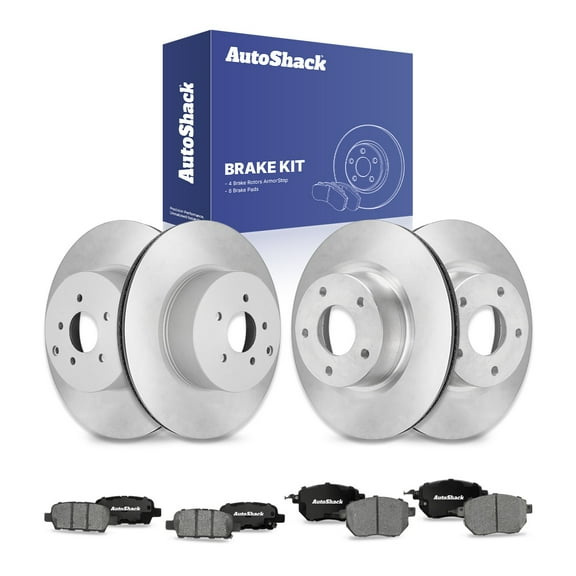 AutoShack Front Vented & Rear Vented Coated Brake Rotors   Ceramic Pads 12-PC Brake Kit Replacement for 2009-2011 Nissan Murano ArmorStop