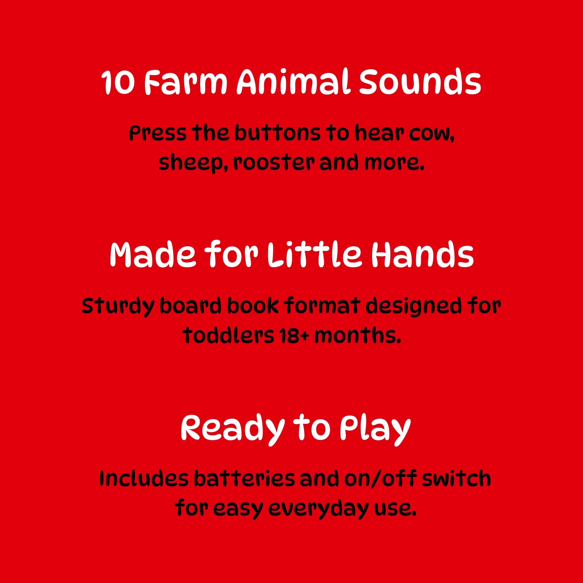 book 'n' app: Listen & Discover Book - On The Farm - Soft Touch Press, 10 Animal Themed Sounds, Interactive Play-Read-Learn Story, Kids-Toddlers 18Mo+