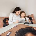 thumbnail image 4 of Castle Fairy Black Girl Twin Comforter Sets 2pcs,Pink Fahion Print Bedding Set,Brown Black,Grey Reversible,1 Comforter and 1 Pillowcase, 4 of 6