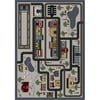Joy Carpets Tiny Town Pewter 5 ft.4 in. x 7 ft.8 in. WearOn Nylon Machine Tufted- Cut Pile Just for Kids Rug